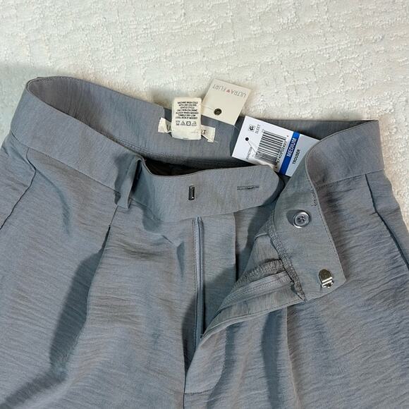 New! Ultra Flirt gray high waist loose fitting gauze crepe dress pNt trouser M - Picture 6 of 13